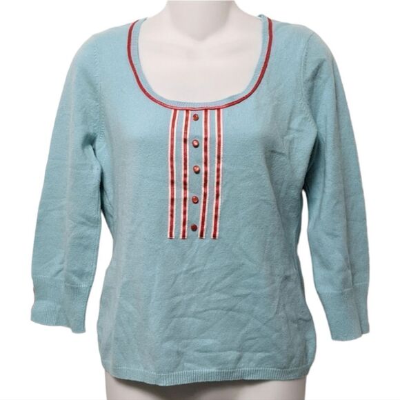 CO-OP Cashmere Blend Retro Pin-up Scoop Neck Sweater L - Picture 1 of 6